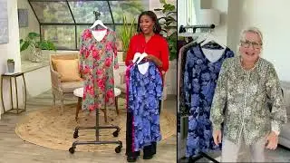 Isaac Mizrahi Live! Printed Pima Swing Dress with Long Sleeves on QVC