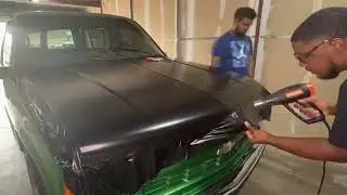 Satin black hood wrap to take this SUV from stock to standout.