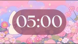 5 Minute Timer with Beep Sound | Cute Bunny Lo-fi Aesthetic Countdown 🐰🌸
