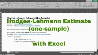 Excel - Hodges-Lehmann Estimate (One-Sample)