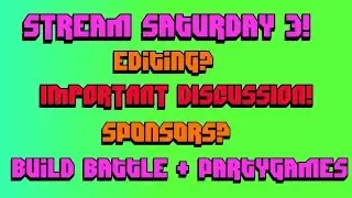 Stream Saturday 3 - DISCUSSION!