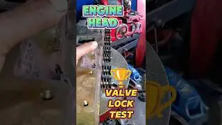 Engine cylinder head valve lock test. #mechanic #engine