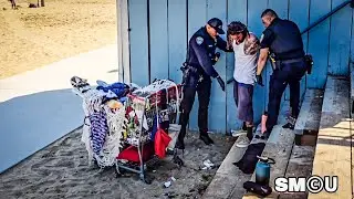 𝗖𝗔𝗥𝗧𝗘𝗗 𝗢𝗙𝗙: Santa Monica Homeless Man Busted at Pier with Shopping Cart and a Rap Sheet