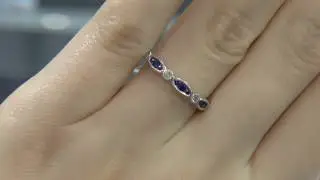 00556 WR029 antique inspired diamond and sapphire wedding ring