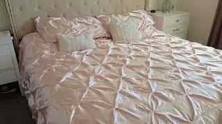 Best satin comforter set with sheets pink 10 piece bedroom decor silky bedding 2025