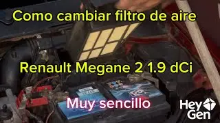 Cambiar filtro de aire Renault Megane 2 1.9dCi-español IA #spain #automobile #inteligenciaartificial
