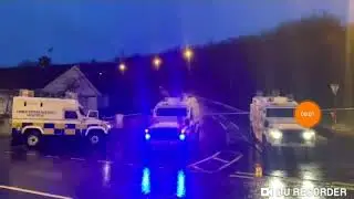 3 Armored Police Cars in Northern Ireland Derry