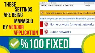 THESE SETTINGS ARE BEING MANAGED BY VENDOR APPLICATION ESET SMART SECURITY FIXED