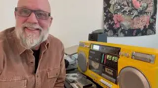 This Big Yellow Aiwa Retro Boombox is Awesome