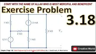 Chapter 3 Exercise Problem 3.18 Solution | Nodal Analysis | Linear Circuit Analysis