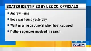 Iowa officials identify boater who died after vessel capsized
