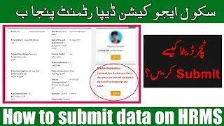 How to Submit teacher data on HRMS (sedhr) | School Education Department Punjab