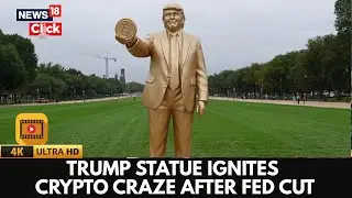 Golden Trump Bitcoin Statue Unveiled Outside Us Capitol: Crowds, Controversy & Crypto Debate | 4K