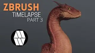 Dragon ZBrush PART03  - Timelapse Sculpting - PolyPaint & Rendering