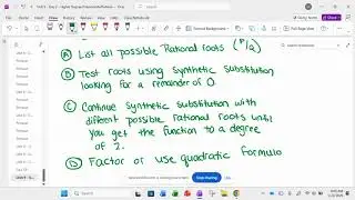 Alg 2H - Unit 9 Day 2 Continued