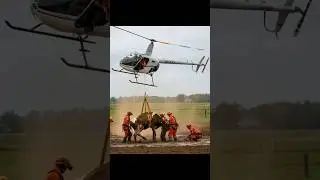 Cow Hoisted by Helicopter in Bern,Switzerland #shorts #animals #wildlife #animalrescue #nature #love