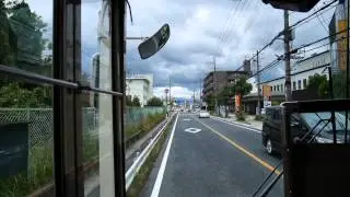 【前面展望】同志社大学ディヴィス記念館～新田辺駅【奈良交通バス_日本縦断中!】