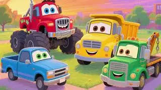 Big Wheels Truck Song 🚛  Jumping Trucks & Fun Ride  Kids Nursery Rhymes