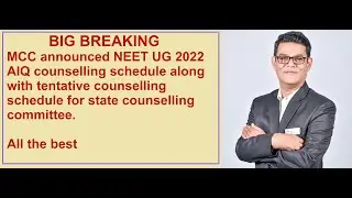 MCC NEET UG AIQ COUNSELLING SCHEDULE 2022 ANNOUNCED #mcc #neetug2022 #neet #neet2022 #neet2023