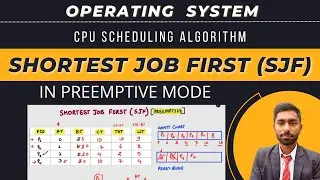 Shortest Job First (SJF) Preemptive Scheduling | Theory + Example + Detailed Solution | OS