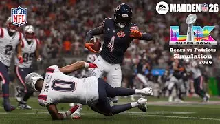 Madden 26 Super Bowl 60 Chicago Bears vs New England Patriots Simulation 2026 PS5 Game Play