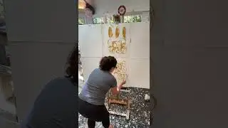 Crazy mustard painting warm up #shorts #paintingshorts