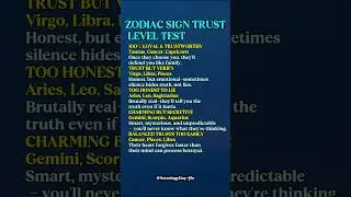 Zodiac Signs Trust Levels Tast | Zodiac Explain #zodiac​ #zodiacsigns​ #astrology​​ #horoscope​​