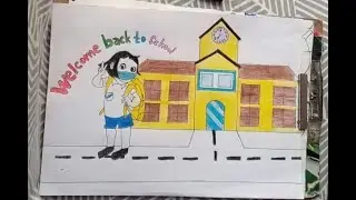 How to draw a welcome back to school | easy drawing | | Imaginary scenario |