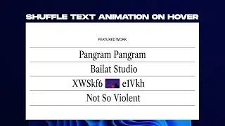 Text Hover Effect | Shuffle Letters Animation w/ Image Reveal | HTML, CSS & JavaScript