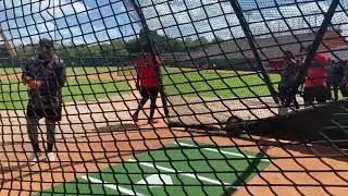 PRACTICA DE BATEO DE LOS TOROS DEL ESTE; WENDEL RIJO, SAMBER PIMENTEL, ASENCIO Y CARLOS CASTRO.
