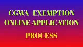 CGWA Exemption Certificate Ke Liye Online Application Kaise Kare