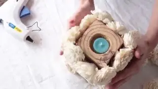 DIY Wood Flower Tea Light Holder