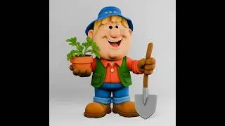 Happy Gardener Character &ndash; Cute 3D Printable Figure