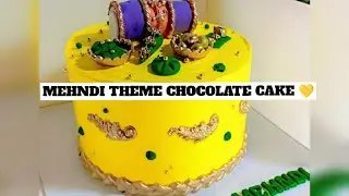  Complete Mehndi Theme Chocolate Cake Tutorial | Step by Step Baking & Decoration | Home Baking