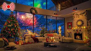 New Year Fireworks Over the European city 🎇 Cozy Apartment Ambience | 4K Ultra HD