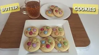 GEMS BUTTER COOKIES | 3 INGREDIENTS HOMEMADE COOKIES RECIPE | NO EGG | NO OVEN | NO BAKE