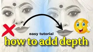 How to add depth on flat drawing | adding depth on the flat lips || how to draw #drawing #art #yt 