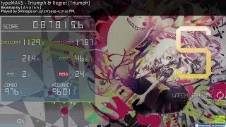 typeMARS - TRIUMPH & REGRET [Triumph] +DT 878K 5.57★ 96.01% [278pp] - osu! mania