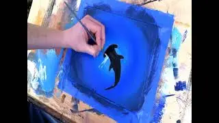 Easy Acrylic Painting - Shark silhouette