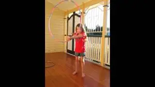 Emmas first Hula hoop trick
