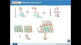 Adding Mixed Numbers with a Visual Model and Number line
