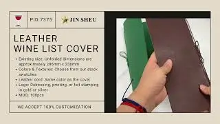 Custom Leather Wine List Menu Covers | Wholesale Win List Folders | Custom Logo Foil Stamping