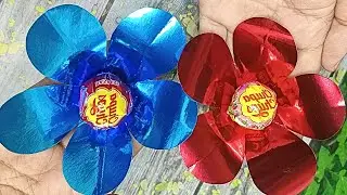 Flower Making With Paper | Origami Paper | Candy Flowers #origami #origamipaper #lollipop #flowers