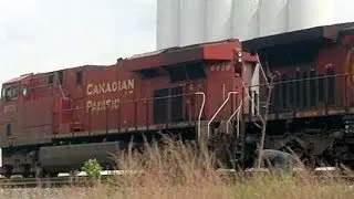 Canadian Pacific 8830 & 9700 lead CSX Q166 @ Dunkirk, NY in 4K