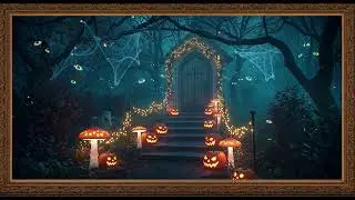 Frame TV Art - Frame Art TV with Music: Spooky Forest Entrance: Jack-o'-Lantern Path