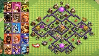 1x Super Troops VS Max Townhall 7  -Clash of Clans