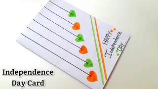 😍 No Glue No Scissors 😍 Independence Day Greeting Card Making • Easy handmade Independence day card