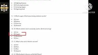 STS | Matriculation Category Test | Everyday Science