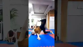 Half Bow Pose in Equilibrium One-legged Revolved Child's Pose. #yoga #motivation #challenge