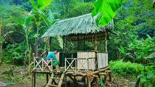 Build Primitive Life Survival Instinct  Start Finishing The Wooden Cabin In The Forest
